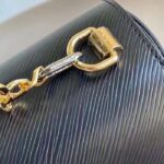 Louis Vuitton LV Women Twist MM Black Epi Grained Leather Cowhide Lock – Image 9