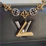 Louis Vuitton LV Women Twist MM Black Epi Grained Leather Cowhide Lock – Image 6