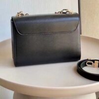 Louis Vuitton LV Women Twist MM Black Epi Grained Leather Cowhide Lock (5)