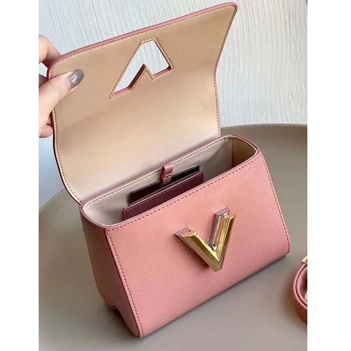 Louis Vuitton LV Women Twist PM Pink Epi Grained Leather Cowhide Lock (10)