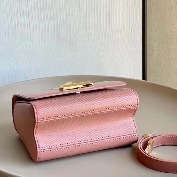 Louis Vuitton LV Women Twist PM Pink Epi Grained Leather Cowhide Lock (11)