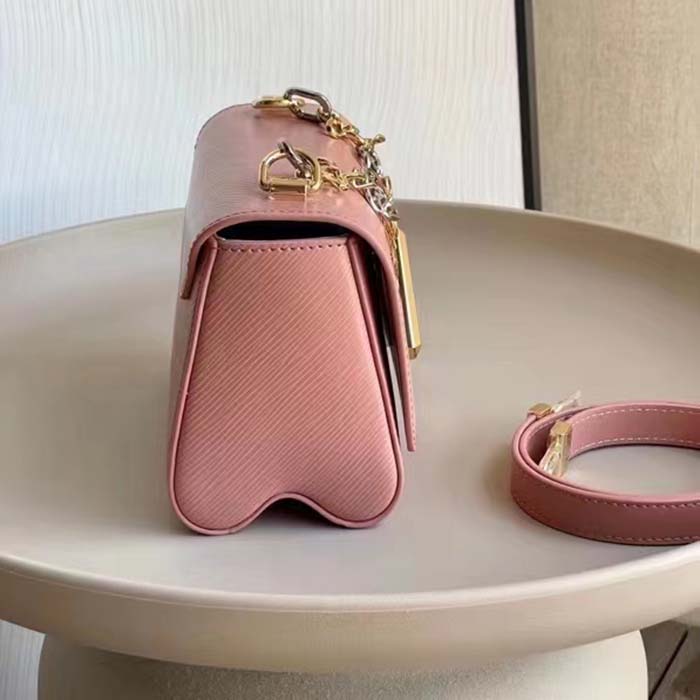 Louis Vuitton LV Women Twist PM Pink Epi Grained Leather Cowhide Lock (4)
