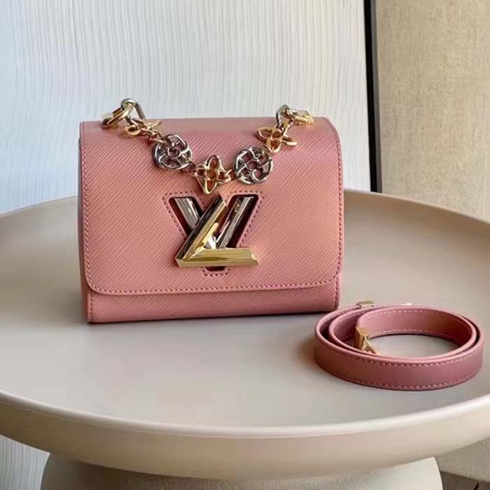 Louis Vuitton LV Women Twist PM Pink Epi Grained Leather Cowhide Lock (6)