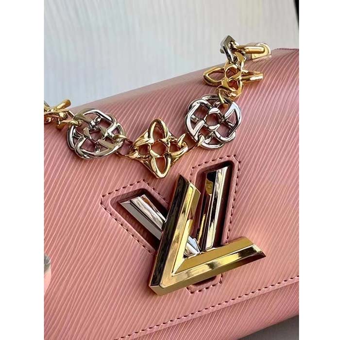 Louis Vuitton LV Women Twist PM Pink Epi Grained Leather Cowhide Lock (7)