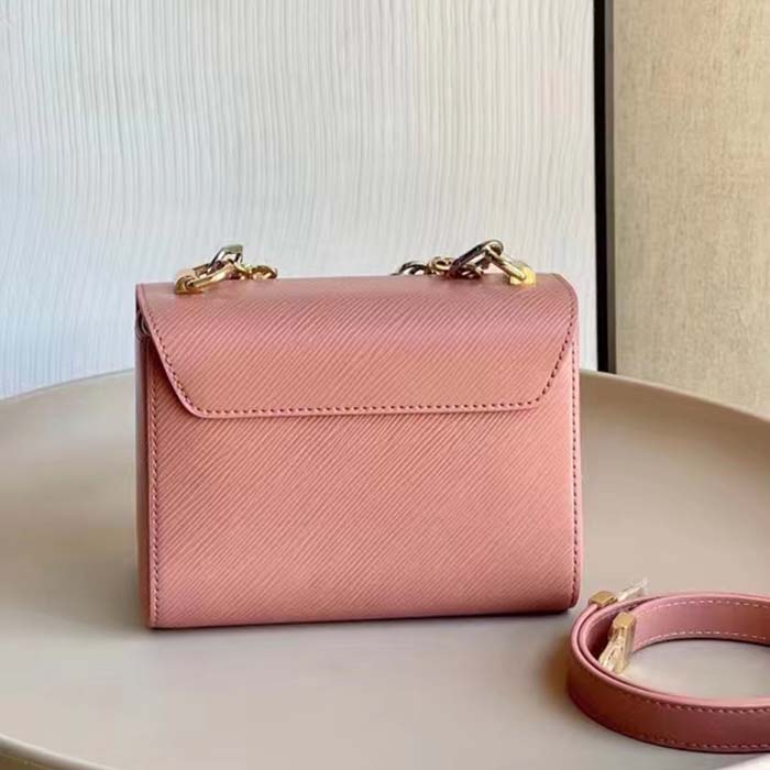 Louis Vuitton LV Women Twist PM Pink Epi Grained Leather Cowhide Lock (9)
