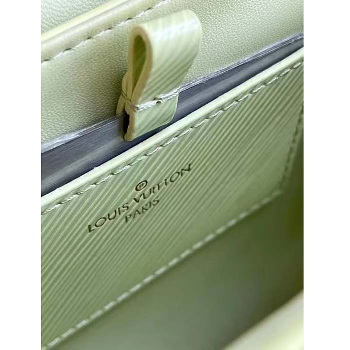 Louis Vuitton LV Women Twist PM Vert Noto Green Epi Grained Leather Cowhide Lock (3)