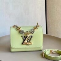 Louis Vuitton LV Women Twist PM Vert Noto Green Epi Grained Leather Cowhide Lock (4)