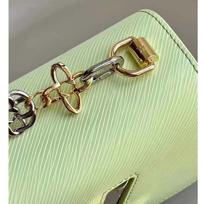Louis Vuitton LV Women Twist PM Vert Noto Green Epi Grained Leather Cowhide Lock (9)