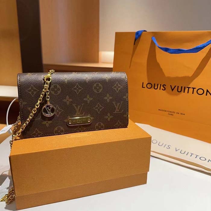 Louis Vuitton LV Women Wallet On Chain Lily Monogram Coated Canvas Flap Closure (2)