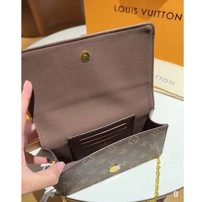 Louis Vuitton LV Women Wallet On Chain Lily Monogram Coated Canvas Flap Closure (4)