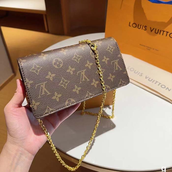 Louis Vuitton LV Women Wallet On Chain Lily Monogram Coated Canvas Flap Closure (8)