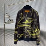 Louis Vuitton Men Graphic Cotton Bomber Jacket Relaxed Fit LV Dune Print Allover - Image 3