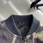 Louis Vuitton Men Graphic Cotton Bomber Jacket Relaxed Fit LV Dune Print Allover - Image 4