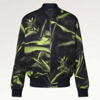Louis Vuitton Men Graphic Cotton Bomber Jacket Relaxed Fit LV Dune Print Allover (7)