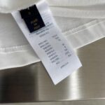 Louis Vuitton Women Printed Cotton T-Shirt Show Fit Ribbed Collar Milky White - Image 10