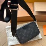 Louis Vuitton Unisex LV Alpha Wearable Wallet Monogram Eclipse Coated Canvas Cowhide Leather - Image 3