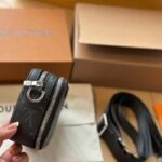 Louis Vuitton Unisex LV Alpha Wearable Wallet Monogram Eclipse Coated Canvas Cowhide Leather - Image 9