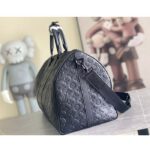 Louis Vuitton Unisex LV Keepall Bandoulière 50 Black Monogram Shadow Embossed Leather Cowhide – Bild 4