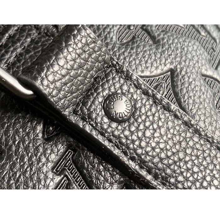 Louis Vuitton Unisex LV Keepall Bandoulière 50 Black Monogram Shadow Embossed Leather Cowhide (7)