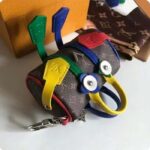 Louis Vuitton Unisex LV Mister Keepall Key Holder Bag Charm Monogram Eclipse Coated Canvas Leather - Image 4