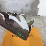 Louis Vuitton Unisex LV Skate Sneaker Grey Mix Materials Grained Calf Leather Technical Mesh - Image 9