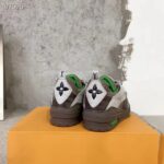 Louis Vuitton Unisex LV Skate Sneaker Grey Mix Materials Grained Calf Leather Technical Mesh - Image 6