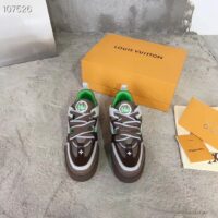 Louis Vuitton Unisex LV Skate Sneaker Grey Mix Materials Grained Calf Leather Technical Mesh (11)