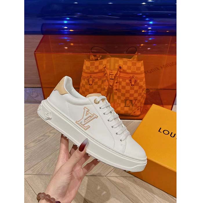 Louis Vuitton Unisex LV Time Out Sneaker Natural Calf Leather Rubber Outsole (4)