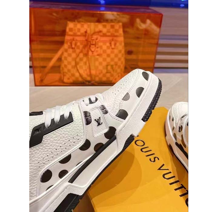 Louis Vuitton Unisex LV Trainer Sneaker Black Calf Leather Rubber Outsole Monogram Flowers (12)
