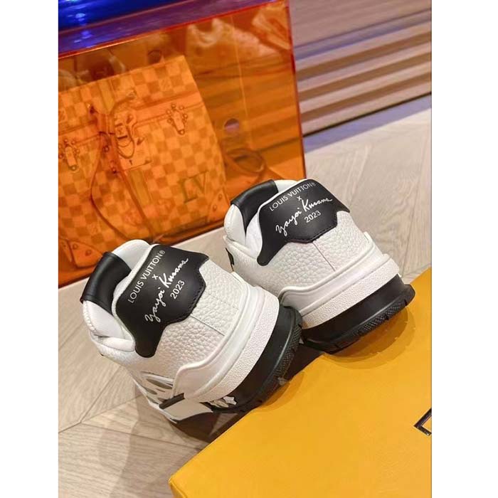 Louis Vuitton Unisex LV Trainer Sneaker Black Calf Leather Rubber Outsole Monogram Flowers (8)