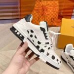 Louis Vuitton Unisex LV Trainer Sneaker Black Calf Leather Rubber Outsole Monogram Flowers - Image 9