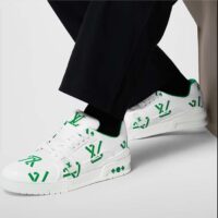 Louis Vuitton Unisex LV Trainer Sneaker Green Mix Sustainable Materials Recycled Polyester (8)