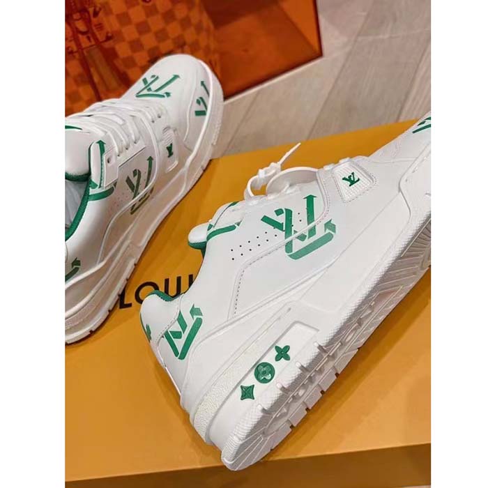Louis Vuitton Unisex LV Trainer Sneaker Green Mix Sustainable Materials Recycled Polyester (11)