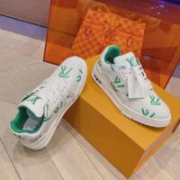 Louis Vuitton Unisex LV Trainer Sneaker Green Mix Sustainable Materials Recycled Polyester (8)