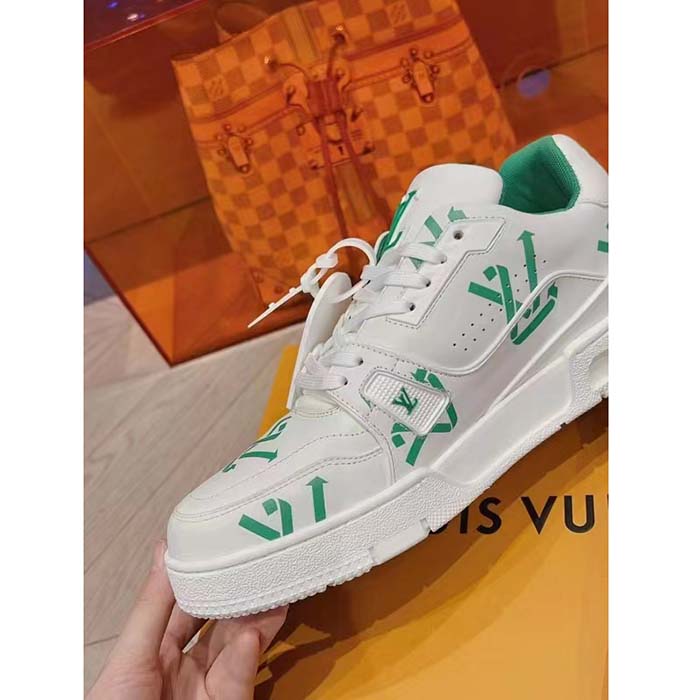Louis Vuitton Unisex LV Trainer Sneaker Green Mix Sustainable Materials Recycled Polyester (13)