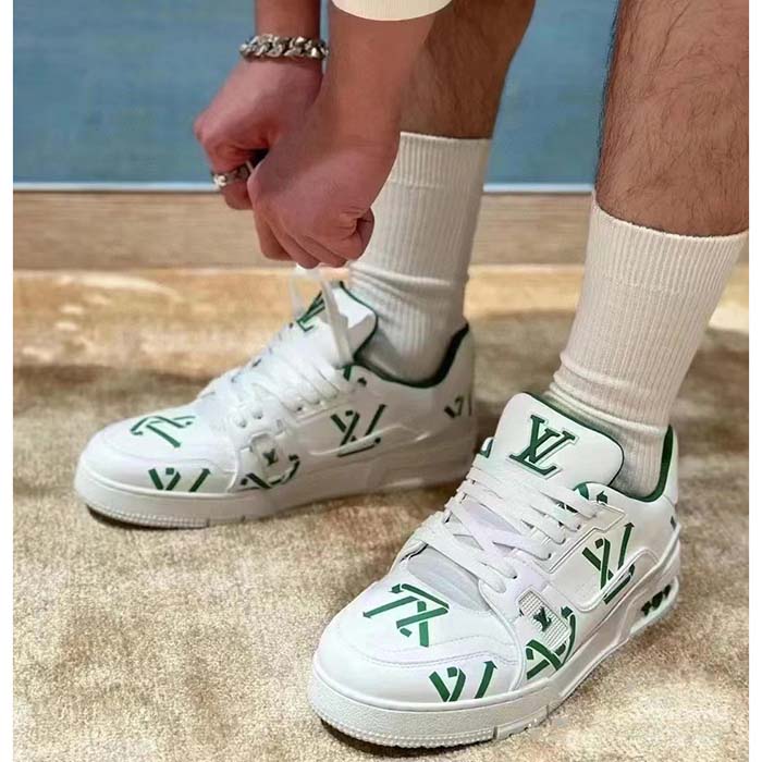 Louis Vuitton Unisex LV Trainer Sneaker Green Mix Sustainable Materials Recycled Polyester (2)