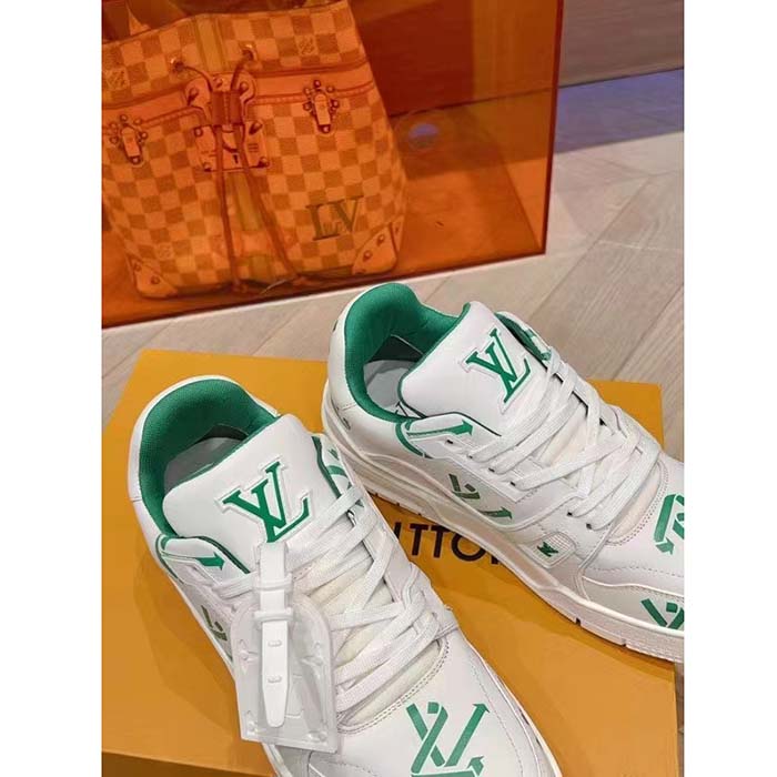 Louis Vuitton Unisex LV Trainer Sneaker Green Mix Sustainable Materials Recycled Polyester (5)