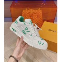 Louis Vuitton Unisex LV Trainer Sneaker Green Mix Sustainable Materials Recycled Polyester (8)