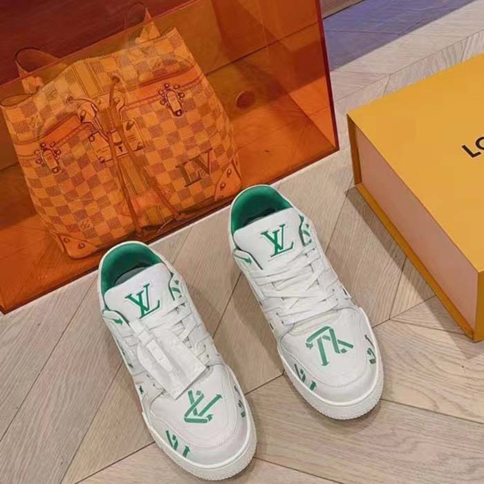 Louis Vuitton Unisex LV Trainer Sneaker Green Mix Sustainable Materials Recycled Polyester (9)