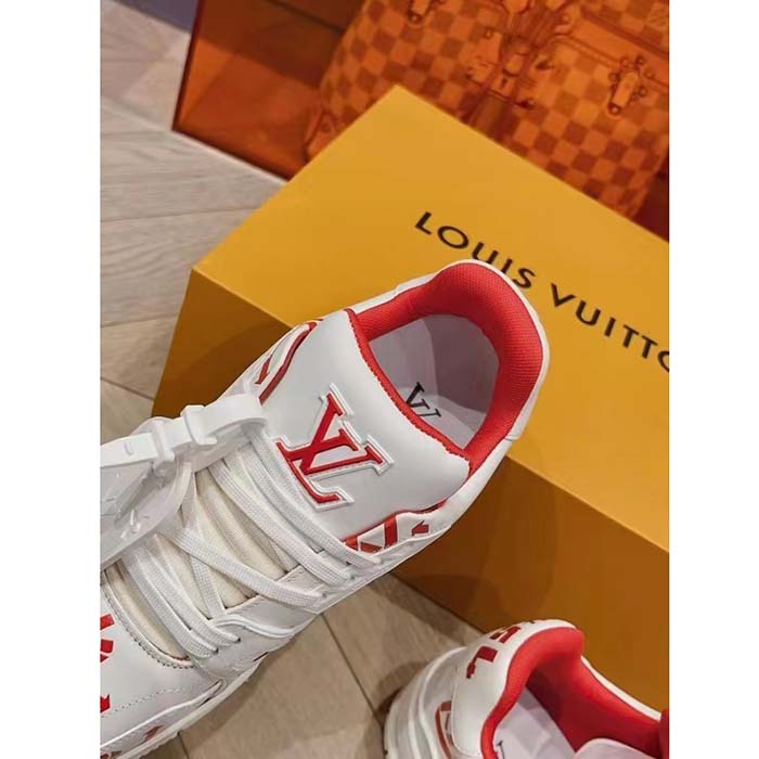 Louis Vuitton Unisex LV Trainer Sneaker Red Mix Sustainable Materials Recycled Polyester (11)