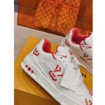 Louis Vuitton Unisex LV Trainer Sneaker Red Mix Sustainable Materials Recycled Polyester - Imagen 7