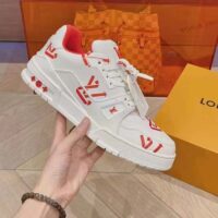 Louis Vuitton Unisex LV Trainer Sneaker Red Mix Sustainable Materials Recycled Polyester (3)