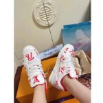Louis Vuitton Unisex LV Trainer Sneaker Red Mix Sustainable Materials Recycled Polyester - Imagen 11