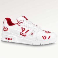 Louis Vuitton Unisex LV Trainer Sneaker Red Mix Sustainable Materials Recycled Polyester (3)