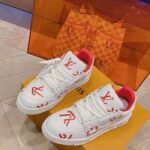 Louis Vuitton Unisex LV Trainer Sneaker Red Mix Sustainable Materials Recycled Polyester - Imagen 5