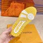 Louis Vuitton Unisex LV Trainer Sneaker Yellow Calf Leather Rubber Outsole Monogram Flowers – Image 9