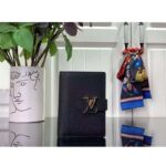 Louis Vuitton Unisex LV Vertical Compact Wallet Black Arizona Beige Taurillon Leather - Image 2