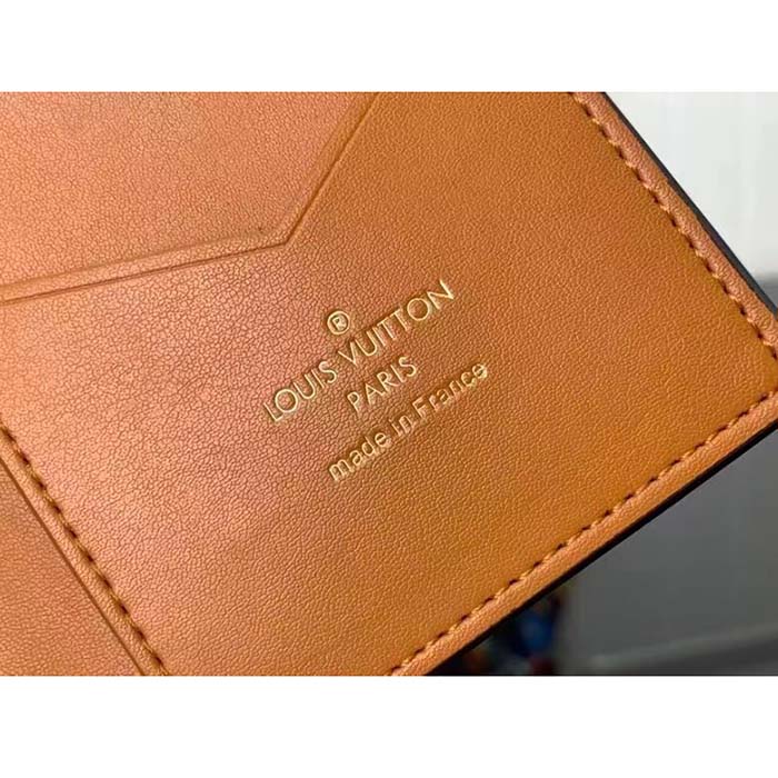 Louis Vuitton Unisex LV Vertical Compact Wallet Black Arizona Beige Taurillon Leather (3)