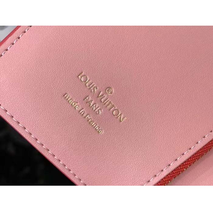 Louis Vuitton Unisex LV Vertical Compact Wallet Dragon Fruit Pink Taurillon Leather (1)