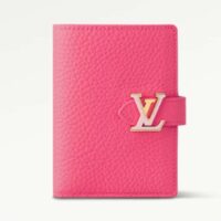 Louis Vuitton Unisex LV Vertical Compact Wallet Dragon Fruit Pink Taurillon Leather (2)